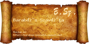 Barabás Szavéta névjegykártya